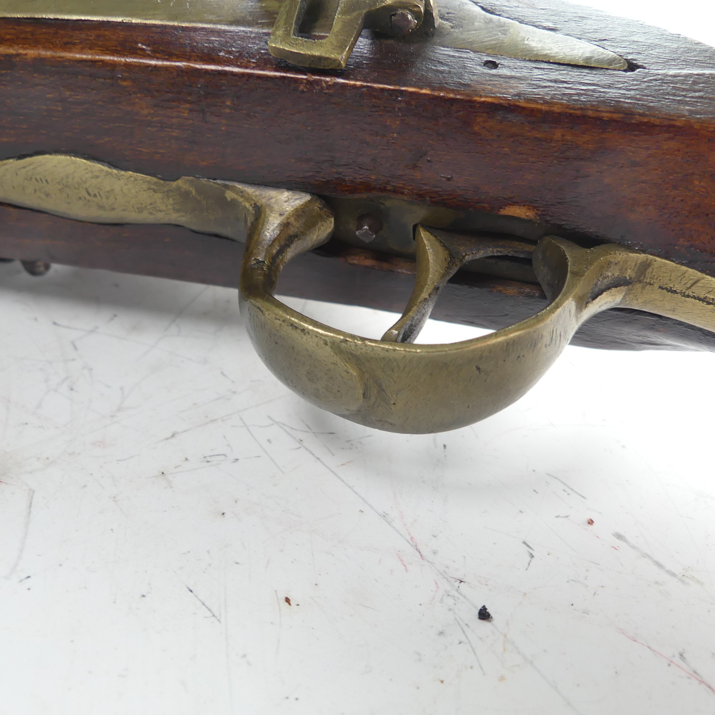A 19th century flintlock 'knee' Blunderbuss, 11 inch engraved steel barrel flared to the muzzle, - Image 5 of 12