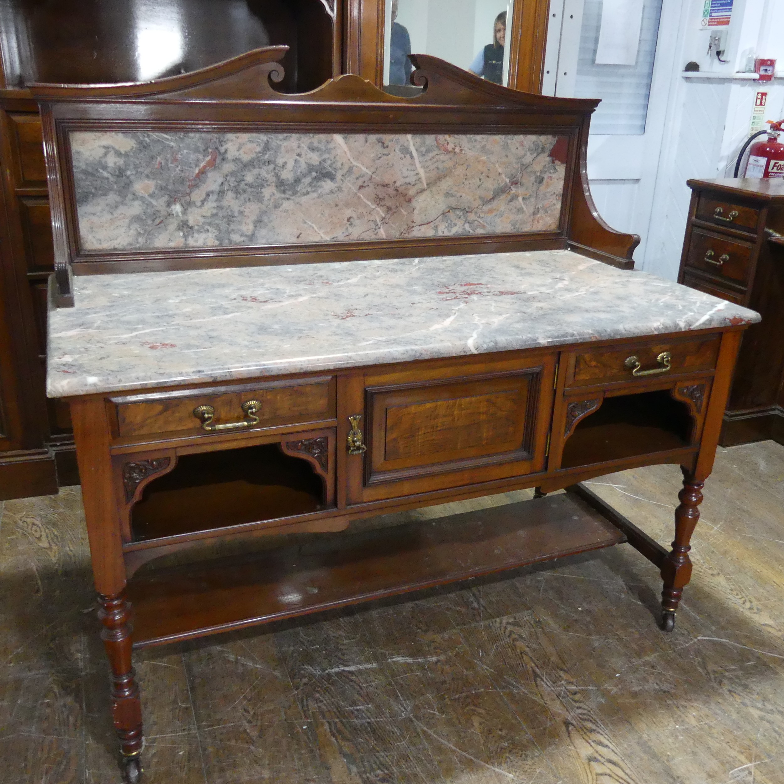 A good Victorian four-piece walnut and mahogany bedroom Suite, including ; a large compactum - Image 10 of 18