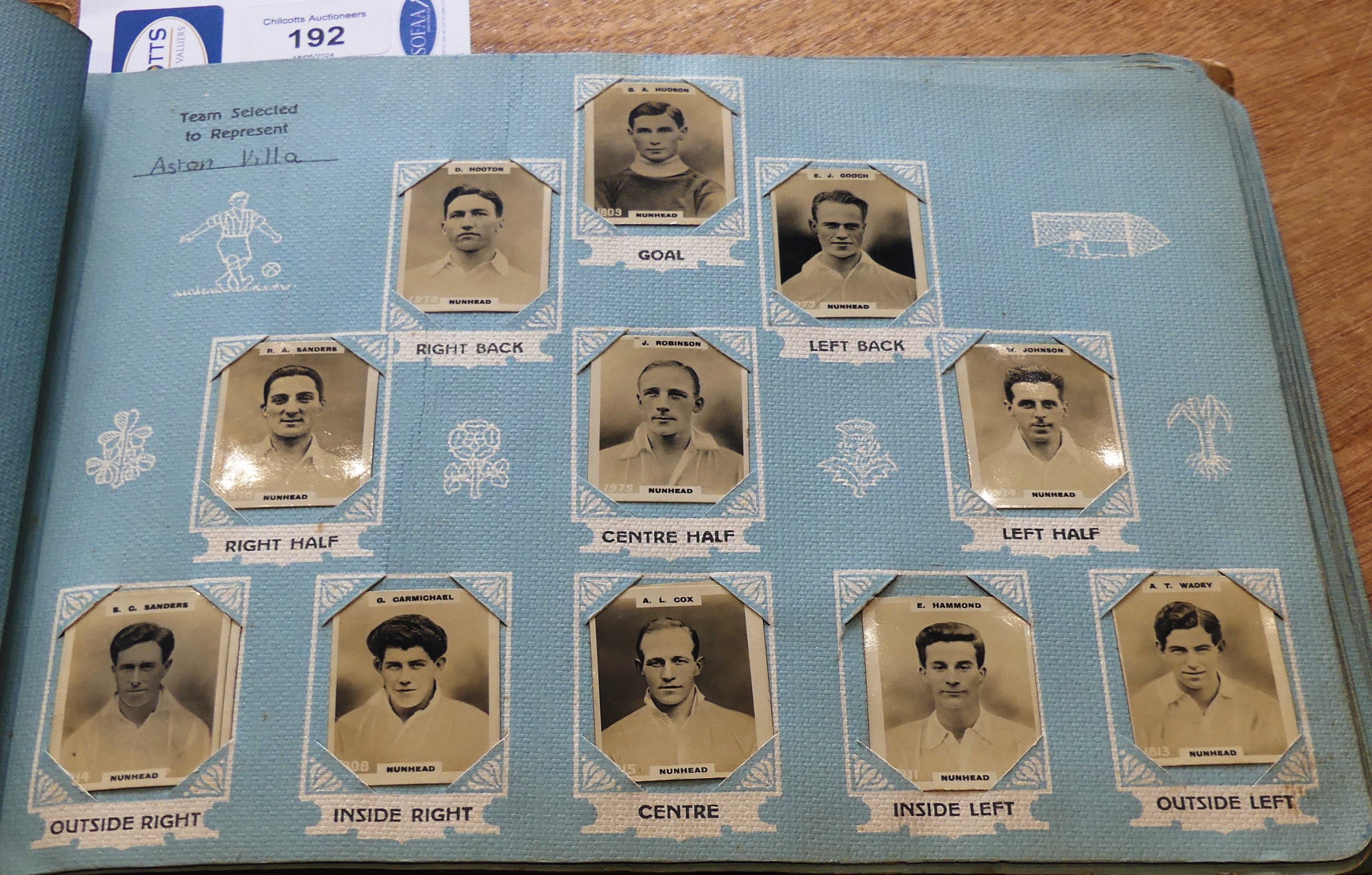 A Godfrey Phillips Ltd. 'Photos of Football Players' card album, 1922/1923, containing Pinnace phot - Image 7 of 12