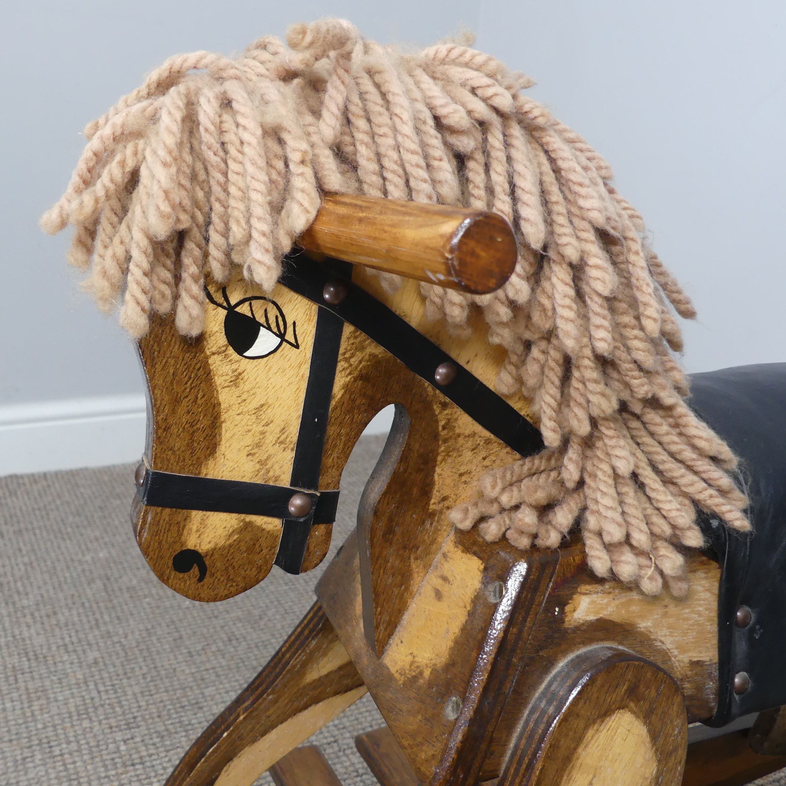 A vintage scratch built Rocking Horse, 96cm long. - Image 6 of 7