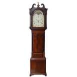 An rare 19th century English triple weight eight day musical Longcase Clock, movement with overly