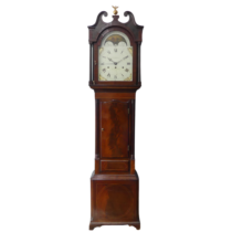 An rare 19th century English triple weight eight day musical Longcase Clock, movement with overly
