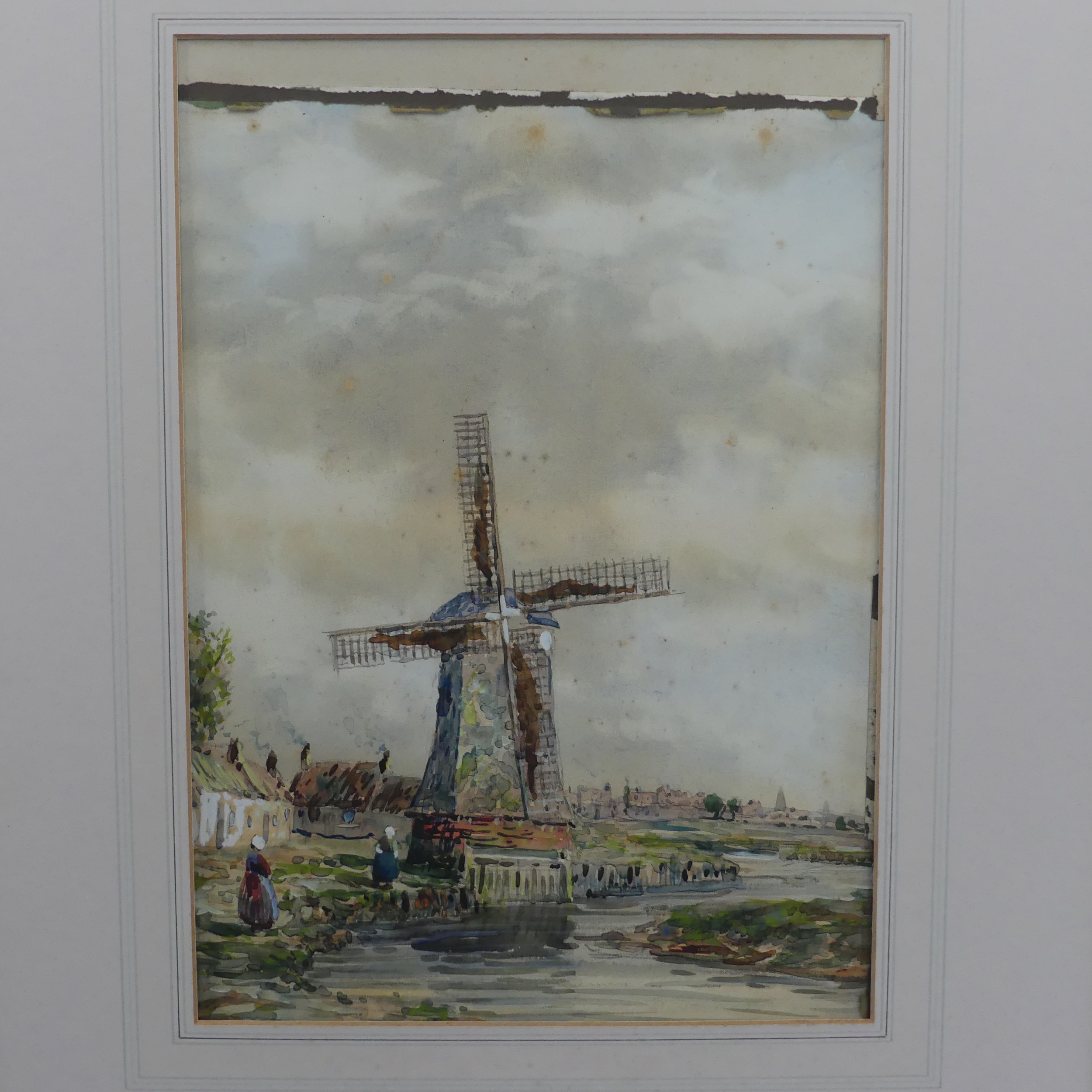 John Hamilton Glass (Scottish, 1890-1925), A Dutch river landscape with windmill, and Seascape - Image 2 of 7