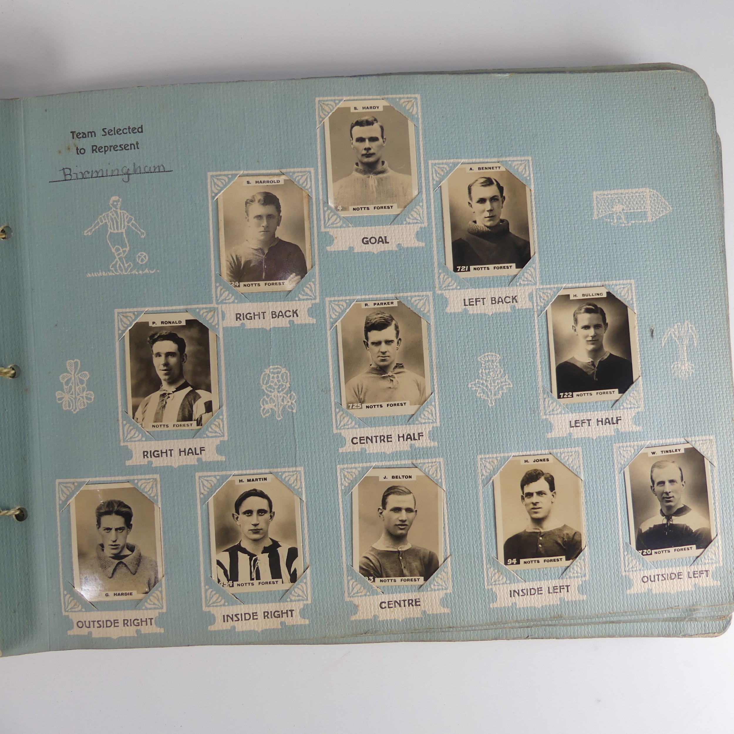 A Godfrey Phillips Ltd. 'Photos of Football Players' card album, 1922/1923, containing Pinnace phot - Image 5 of 12