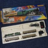 A Hornby Railways '00' gauge Flying Scotsman electric train set, boxed with TrakMat, lacks power