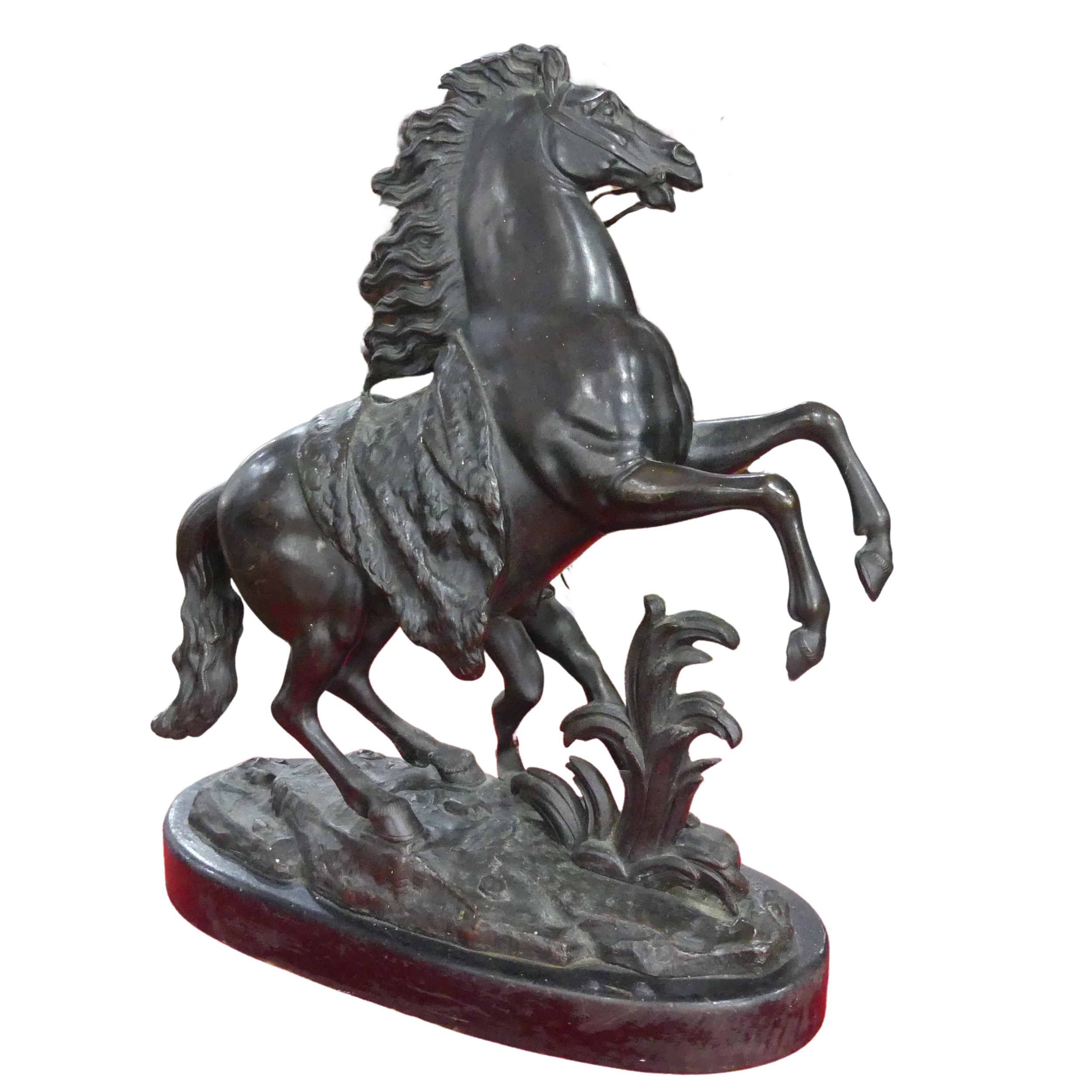 A 19th century bronzed figure of a 'Marley Horse', signed 'Coustou', after Guillaume Coustou, H41cm - Image 2 of 4