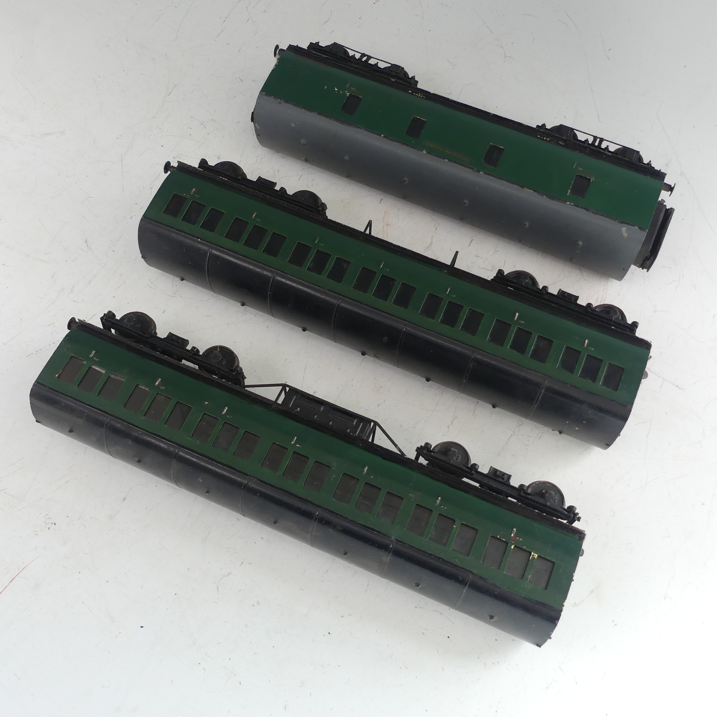 Two Exley ‘0’ gauge SR Coaches, green with yellow lettering, repainted, together with two Exley ' - Image 11 of 11