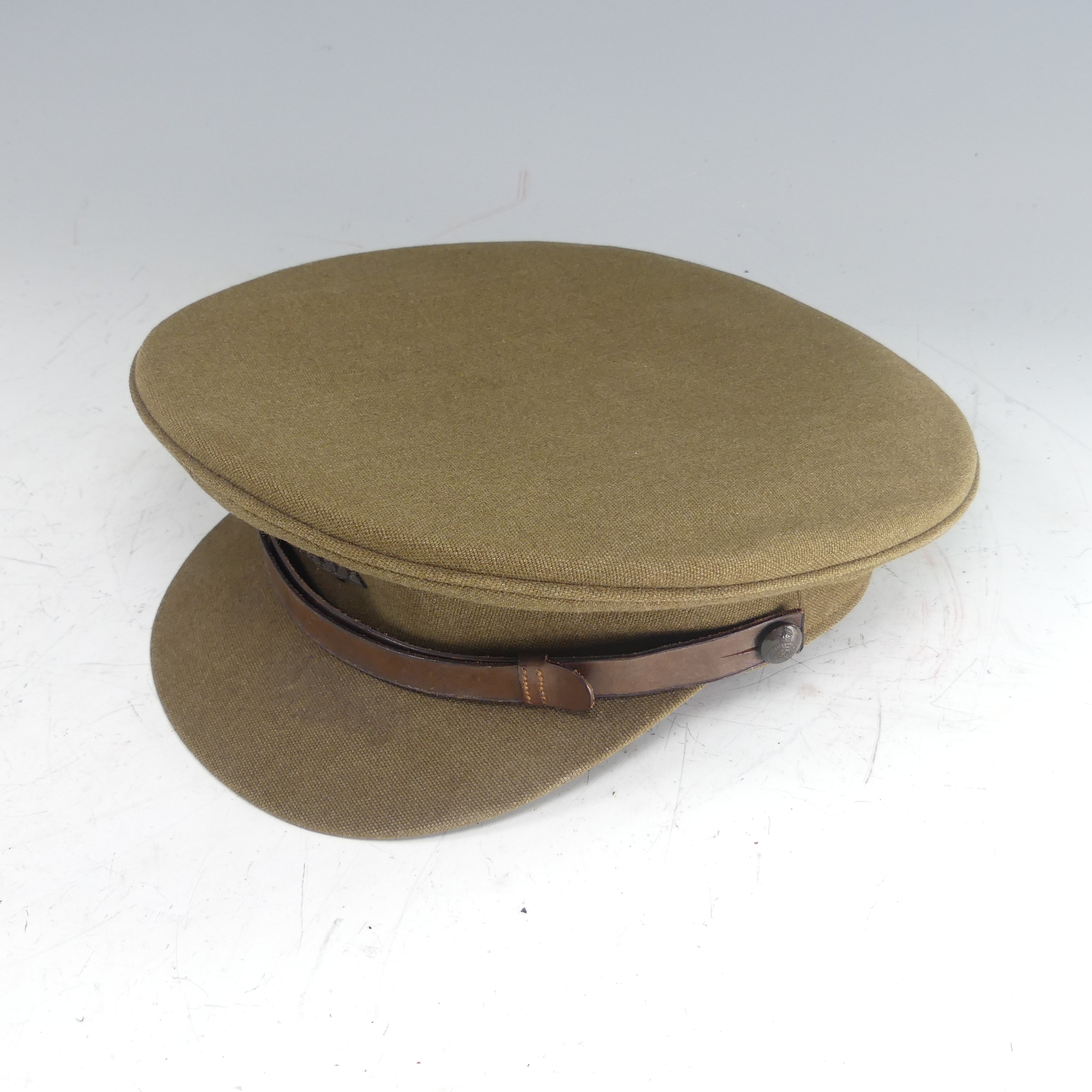 A WW2 painted tin Helmet, repainted, together with Royal Army Service Corps khaki Cap by 'W. - Bild 9 aus 12