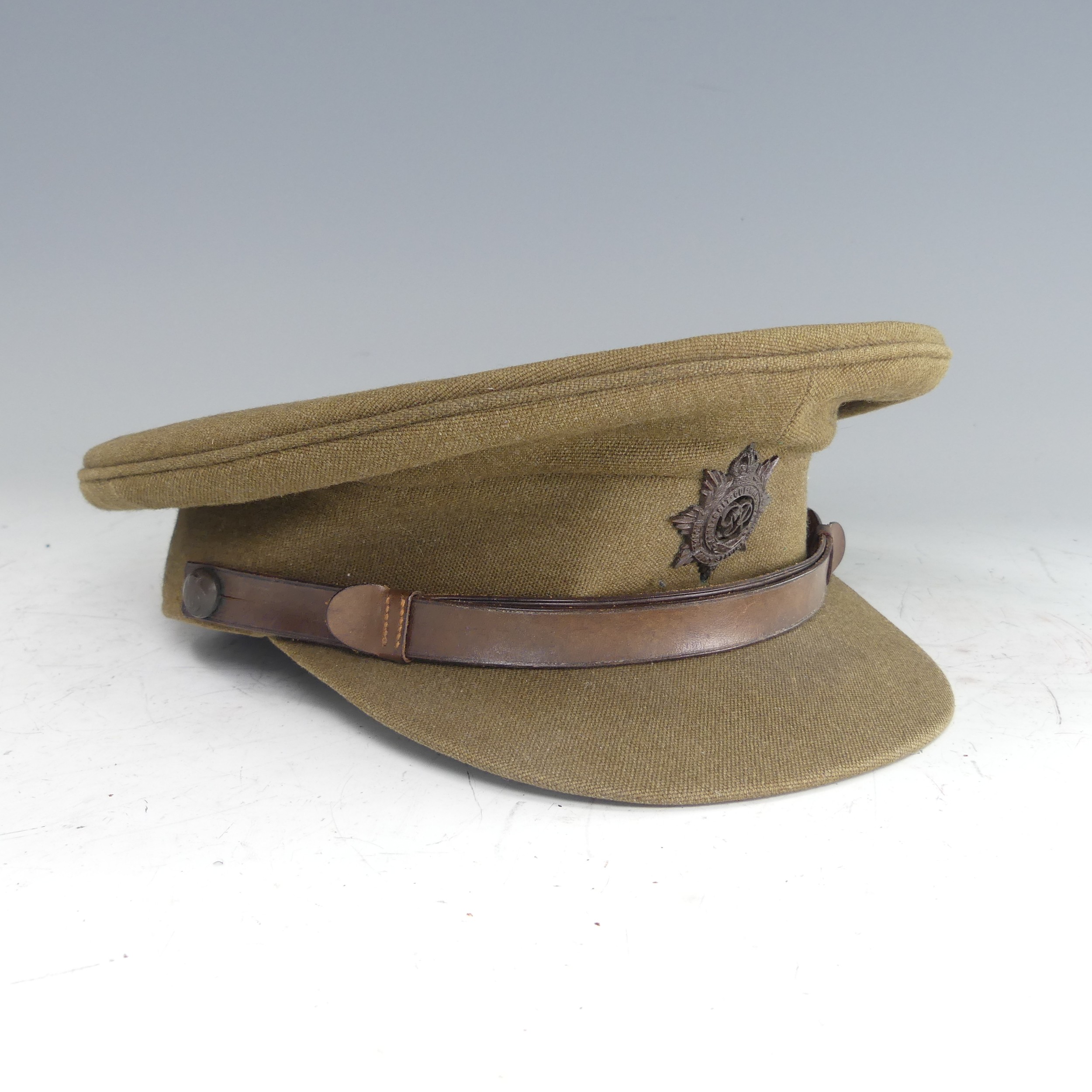 A WW2 painted tin Helmet, repainted, together with Royal Army Service Corps khaki Cap by 'W. - Bild 10 aus 12