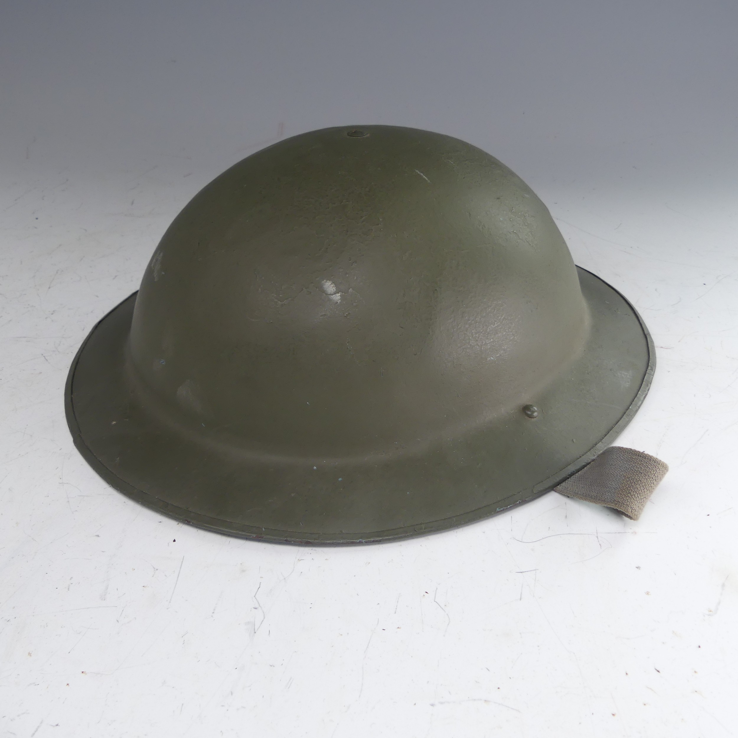 A WW2 painted tin Helmet, repainted, together with Royal Army Service Corps khaki Cap by 'W. - Bild 4 aus 12