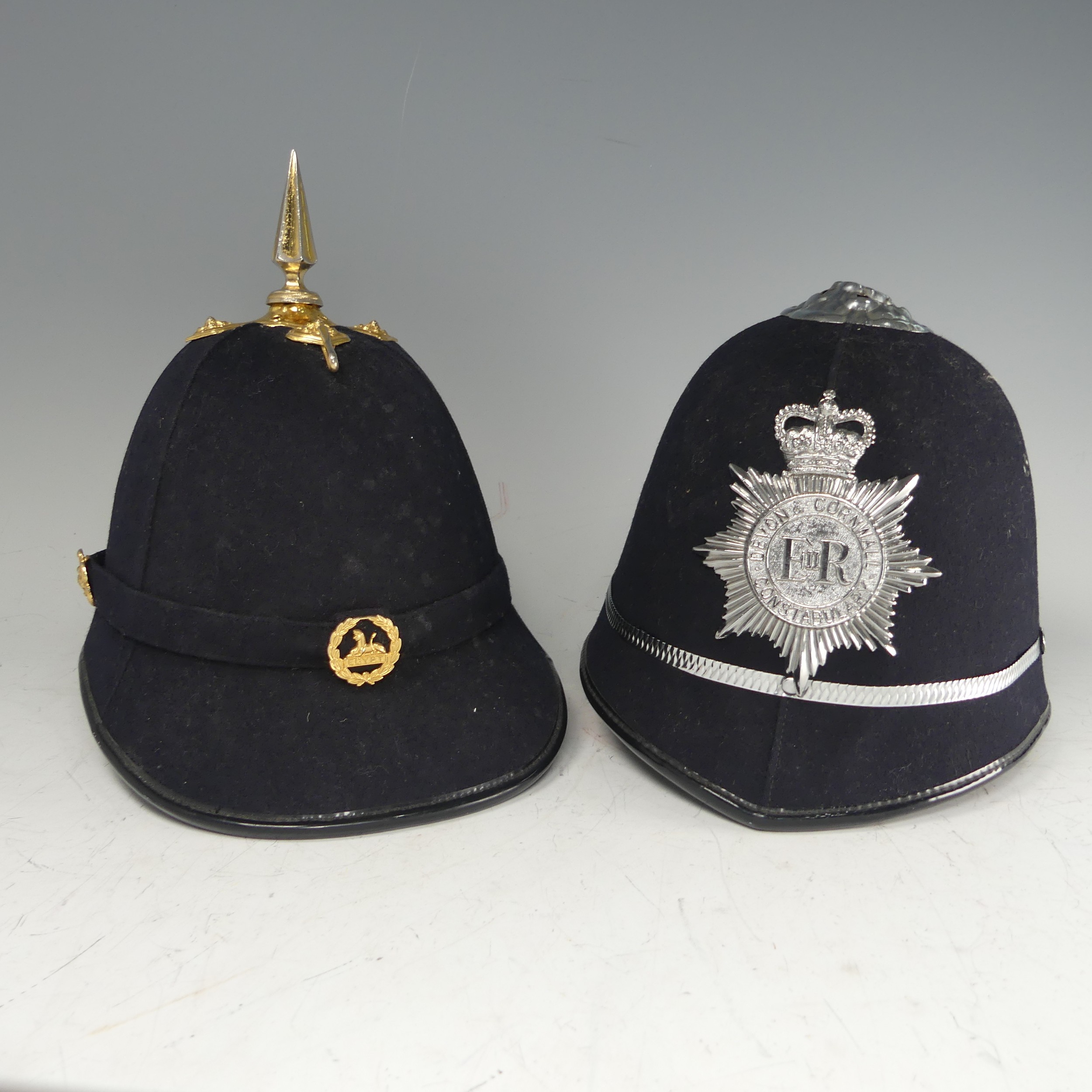 A Devonshire Regiment Officer’s Blue Cloth Helmet, 1902-14 style, together with a Victorian style - Image 5 of 16
