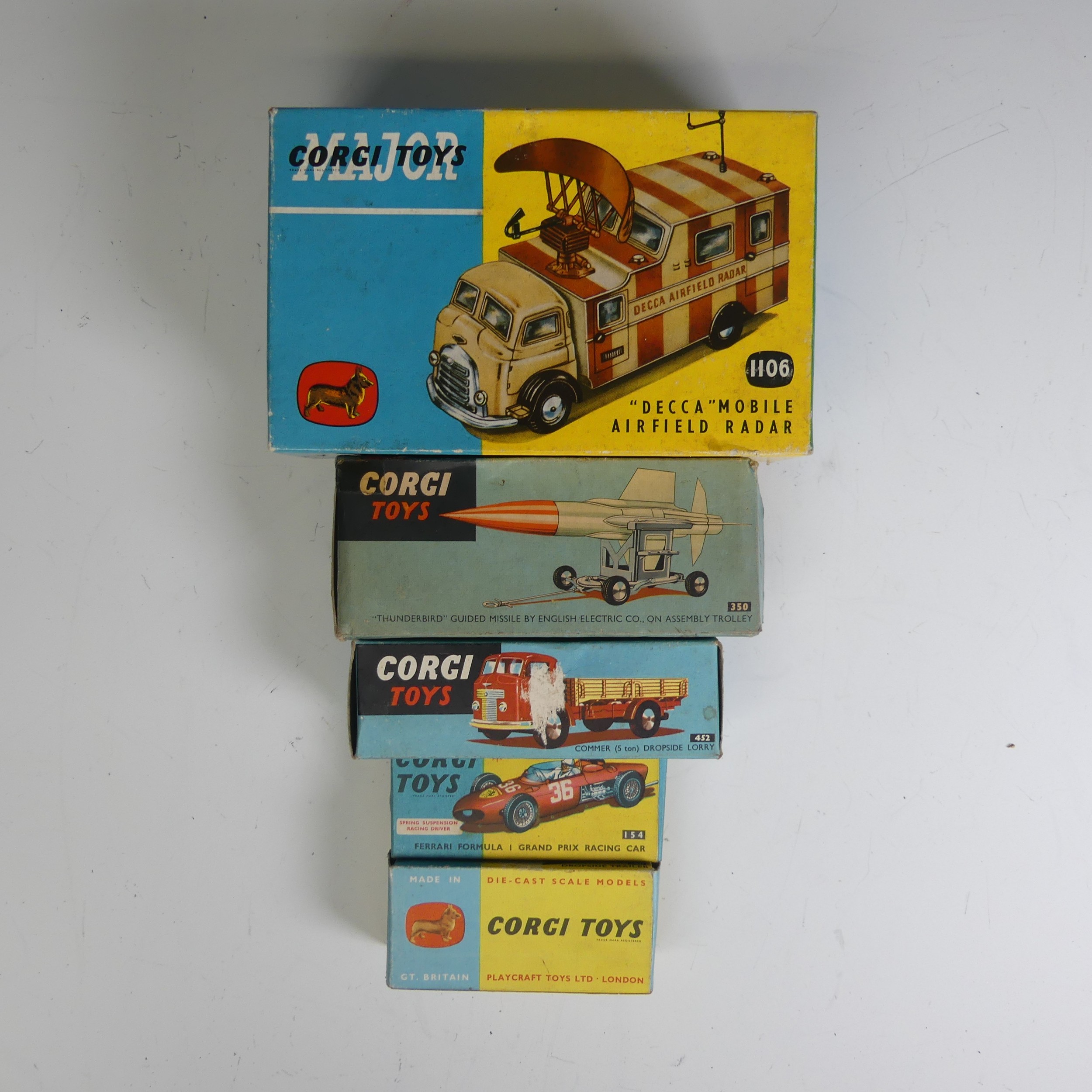 Corgi Toys; five boxed models, including 154 Ferrari Formula 1 Grand Prix Racing Car, 1106 "Decca" - Image 5 of 5