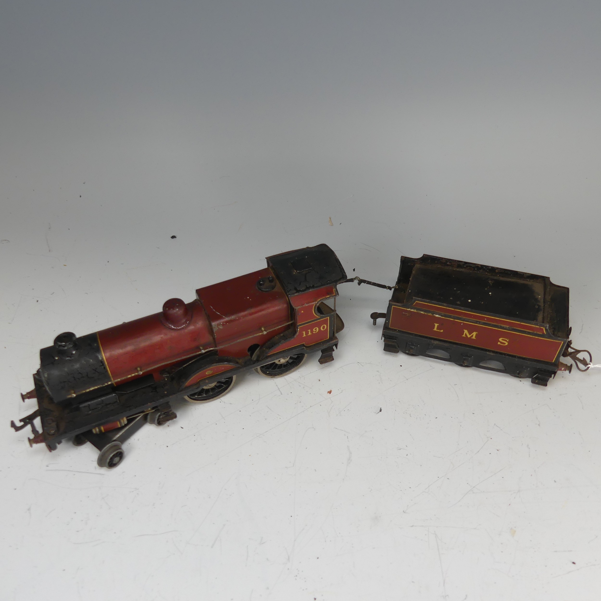 Bassett-Lowke ‘0’ gauge 3-rail electric LMS Standard Compound 4-4-0 Locomotive and six-wheel Tender, - Bild 7 aus 7