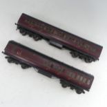 Two Exley ‘0’ gauge LMS Coaches, maroon with yellow lettering; All 1st Class No.1423, and 3rd/