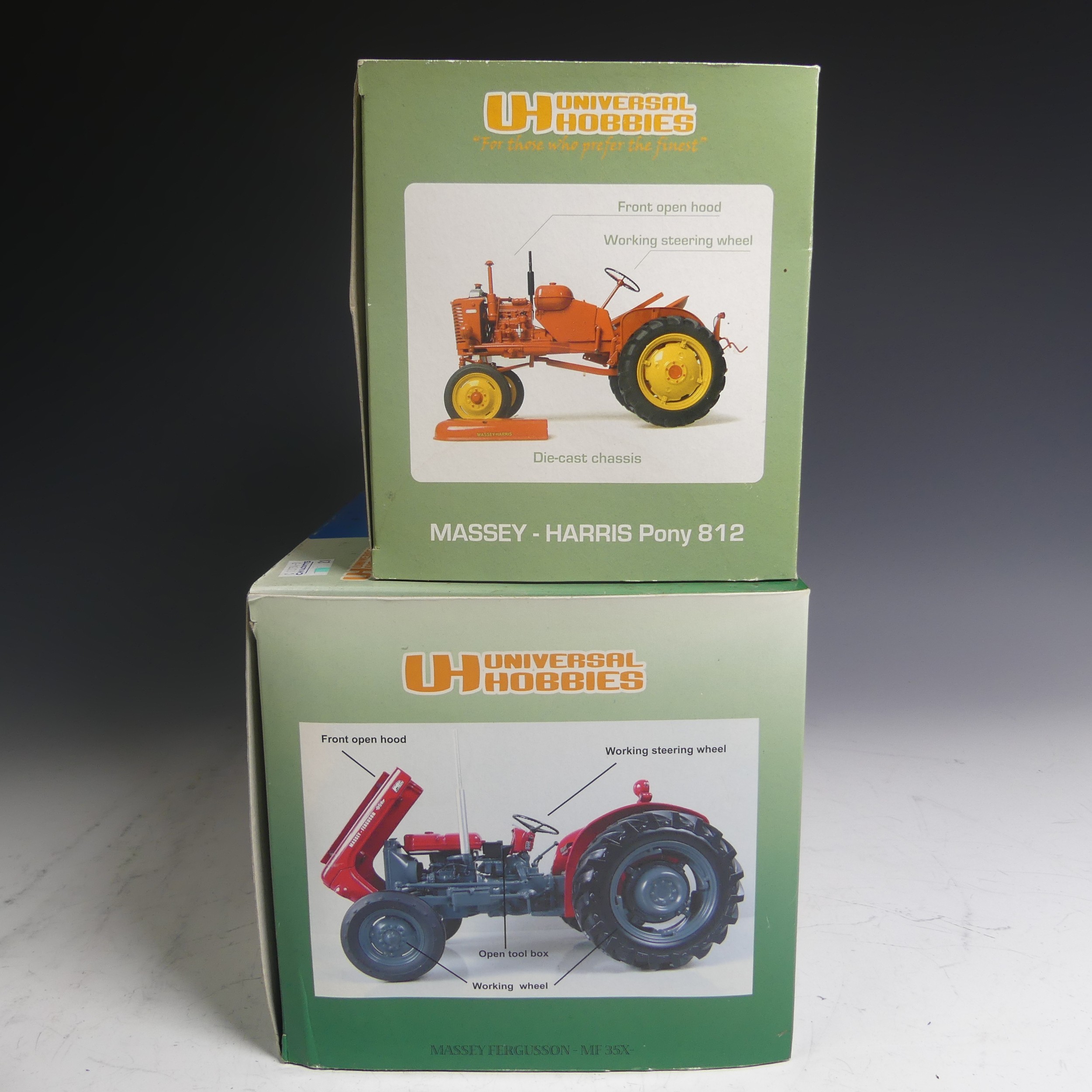Universal Hobbies (1/16th scale) Massey Fergusson MF 35X Tractor, red, boxed, and Massey-Harris Pony - Bild 2 aus 2