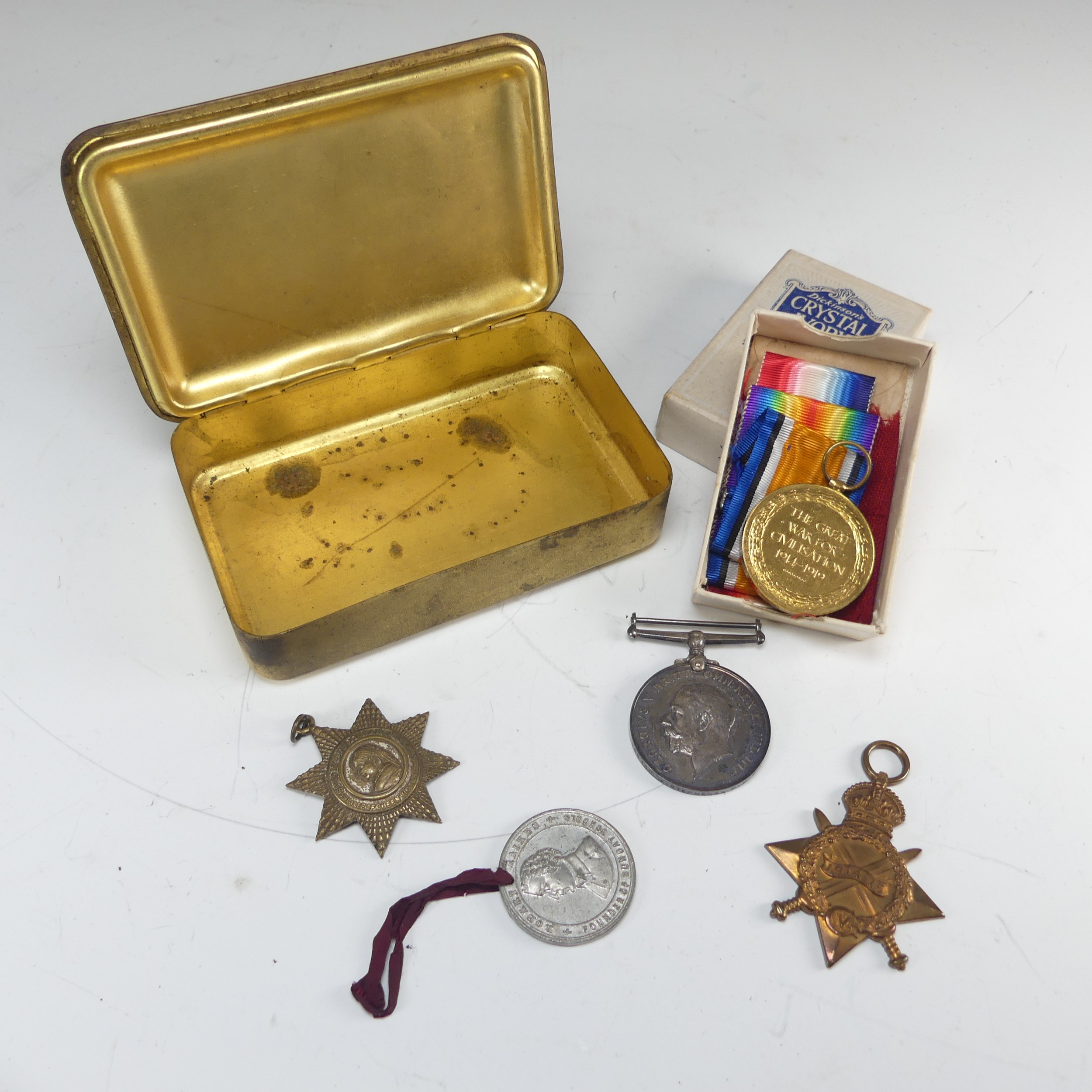 A Royal Navy WW1 Trio of Medals, awarded to 145138 H.Stephens P.O.2. R.N., comprising 1914-15