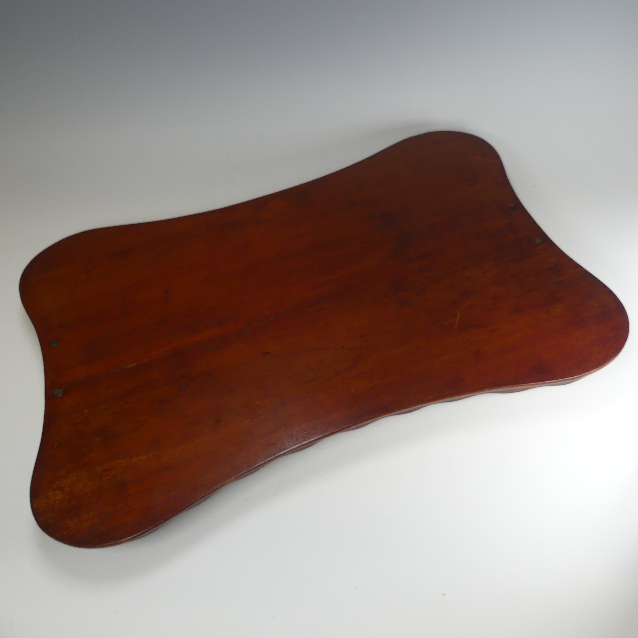 An Edwardian mahogany and marquetry galleried twin-handled Tray, the gallery of chequerboard boxwood - Image 21 of 26