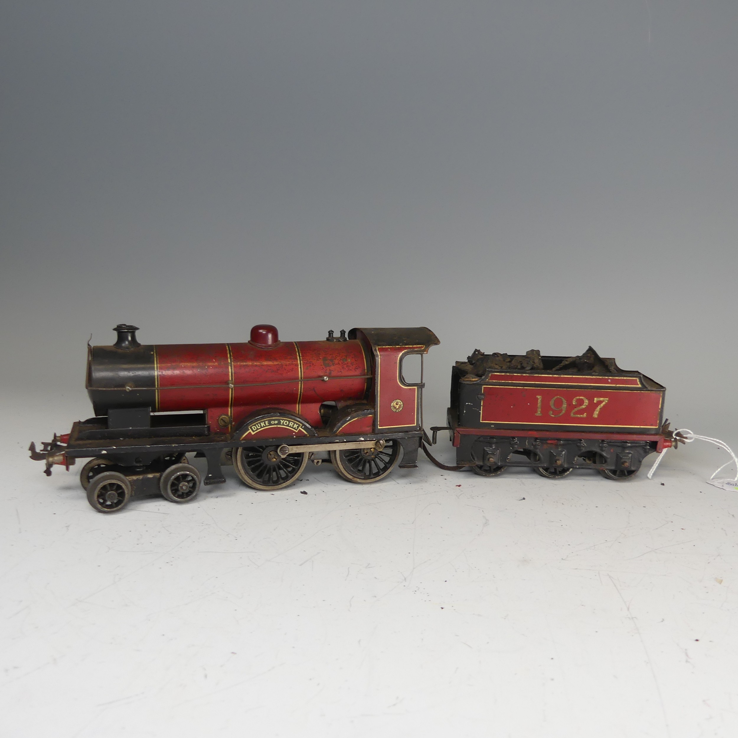 Bassett-Lowke ‘0’ gauge 3-rail electric LMS 'Duke of York' 4-4-0 Locomotive and six-wheel Tender, in