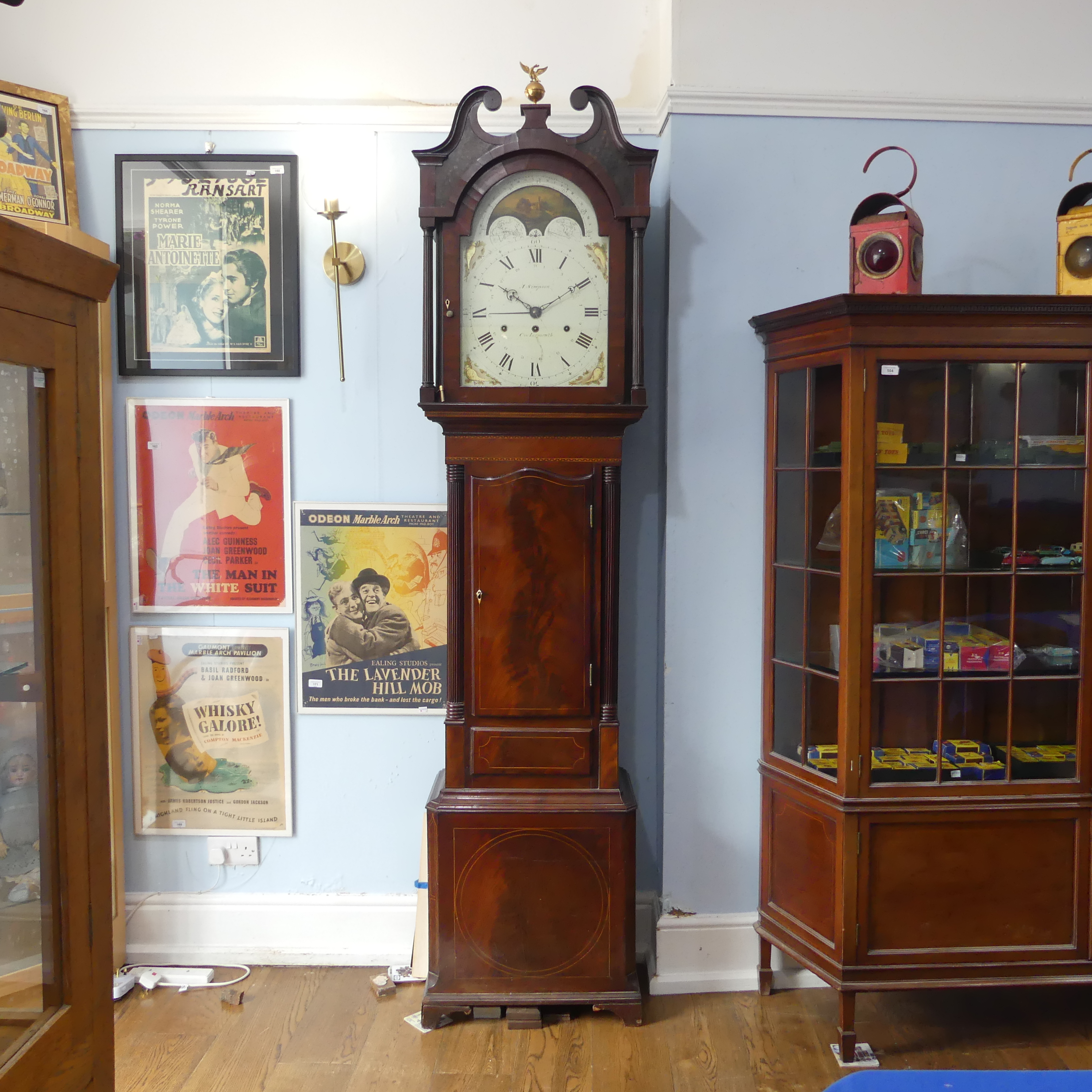 An rare 19th century English triple weight eight day musical Longcase Clock, movement with overly - Image 27 of 29