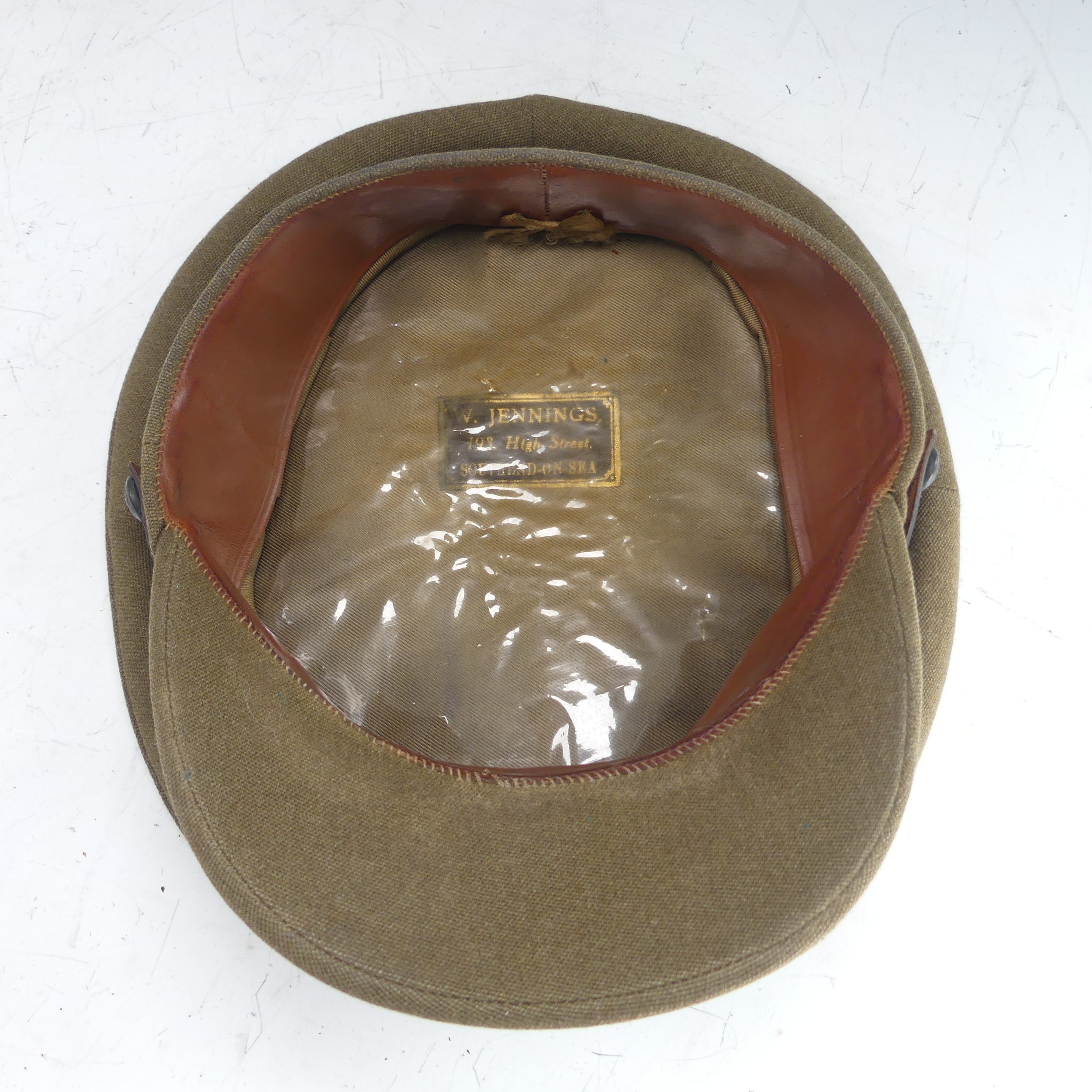 A WW2 painted tin Helmet, repainted, together with Royal Army Service Corps khaki Cap by 'W. - Bild 11 aus 12