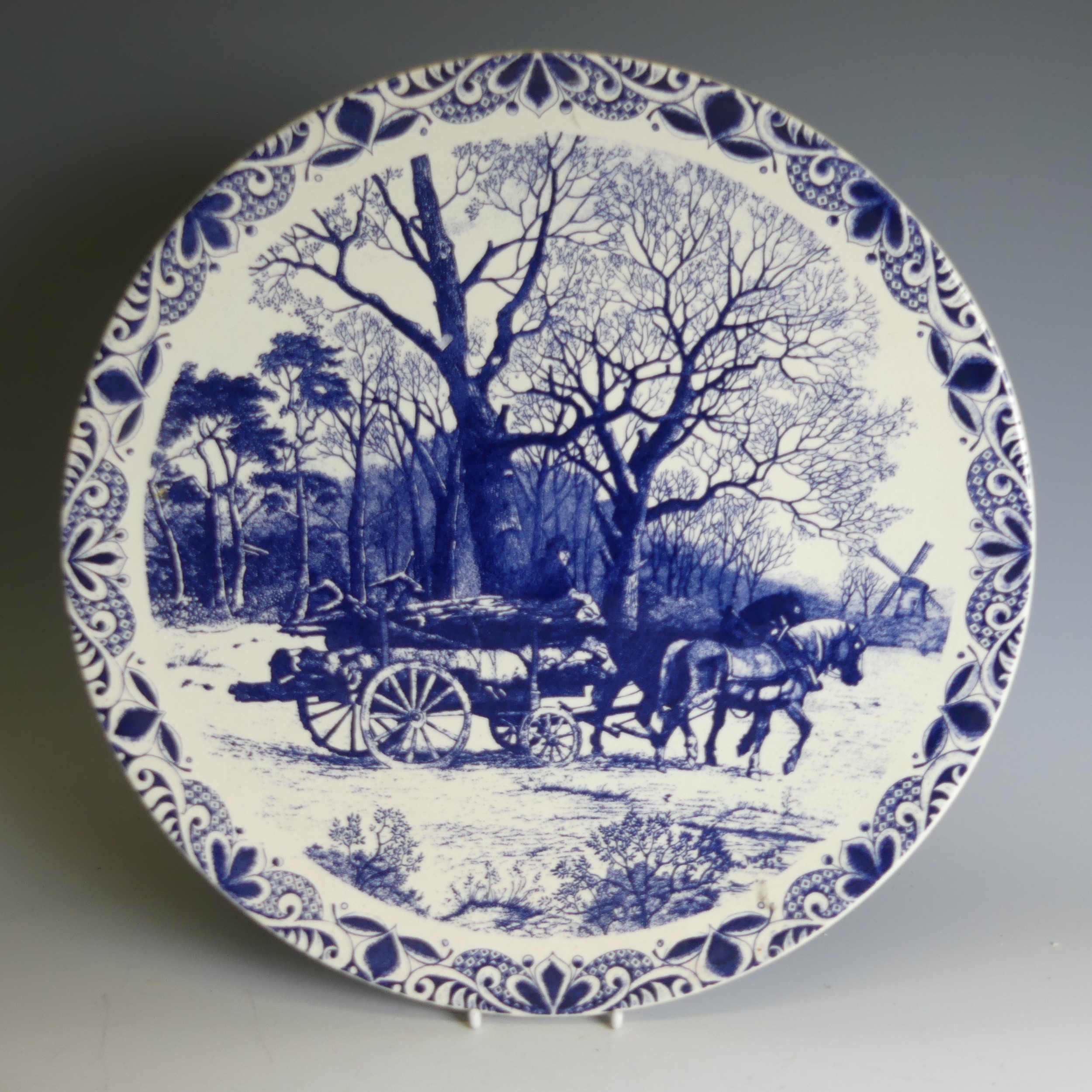 A pair of De Porceleyne Fles Delft pottery Plates, of moulded form, decorated with birds amongst - Image 9 of 10