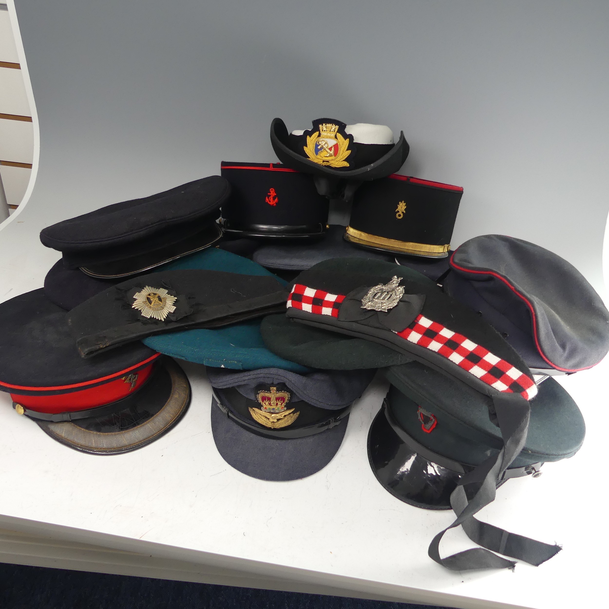 A collection of mainly reproduction British and other military Caps and Hats, including ; peaked - Image 3 of 8