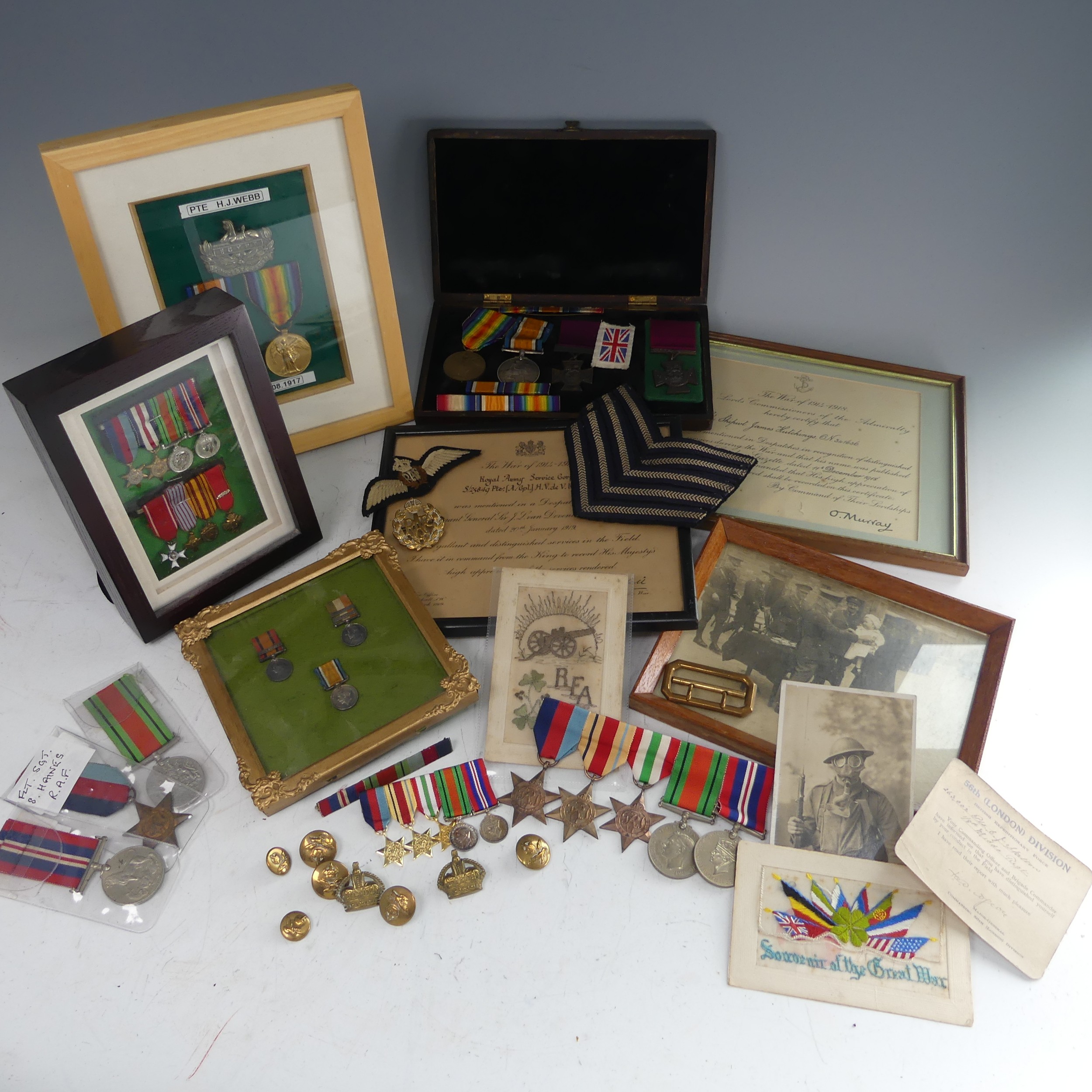 A collection of WW2 medals and memorabilia to a 'FLT. SGT. S. Hains, R.A.F.', RAF Wheaton, including