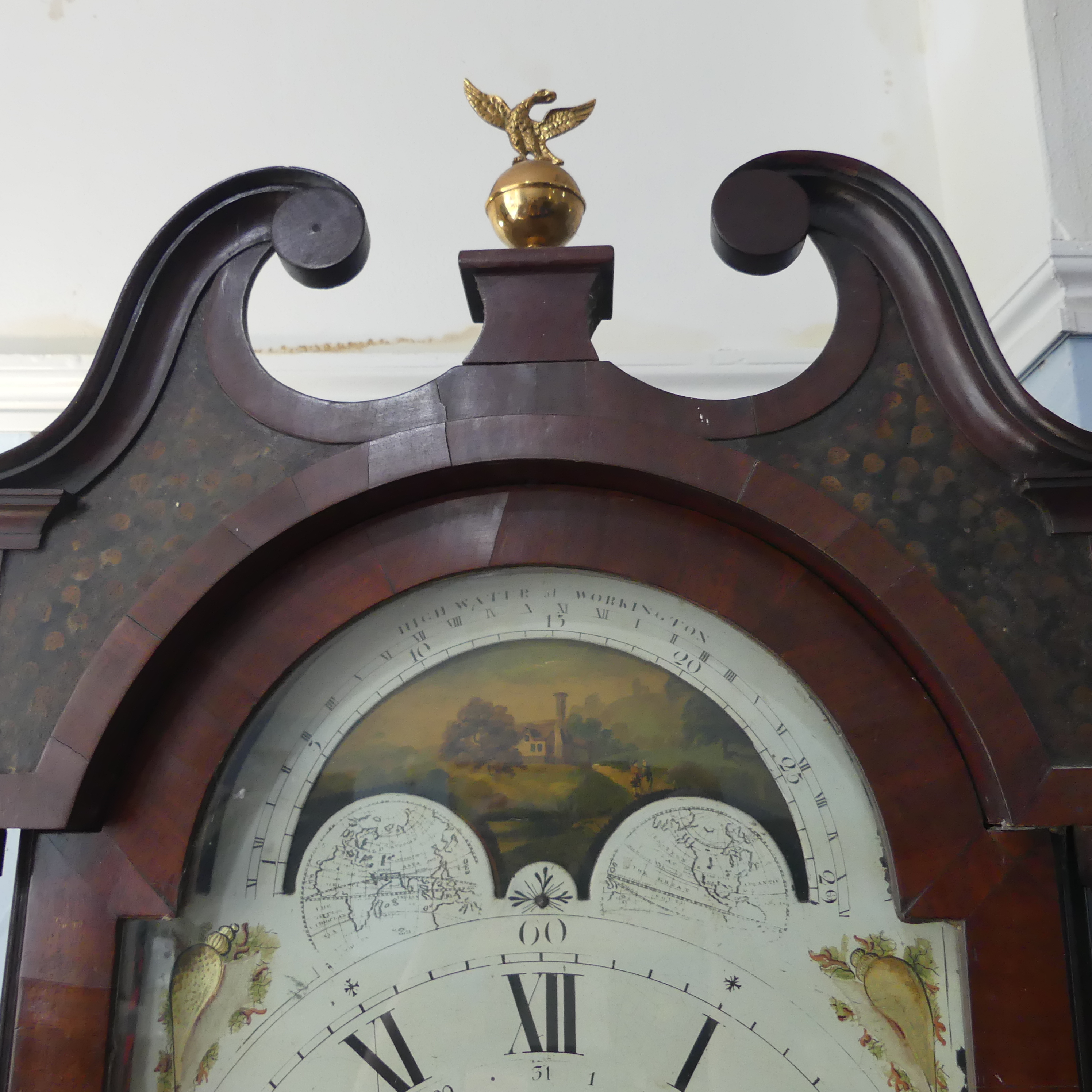 An rare 19th century English triple weight eight day musical Longcase Clock, movement with overly - Image 23 of 29