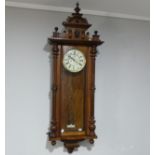 A 19th century Gustav and Becker vienna regulator Wall clock, enamelled dial signed with anchor