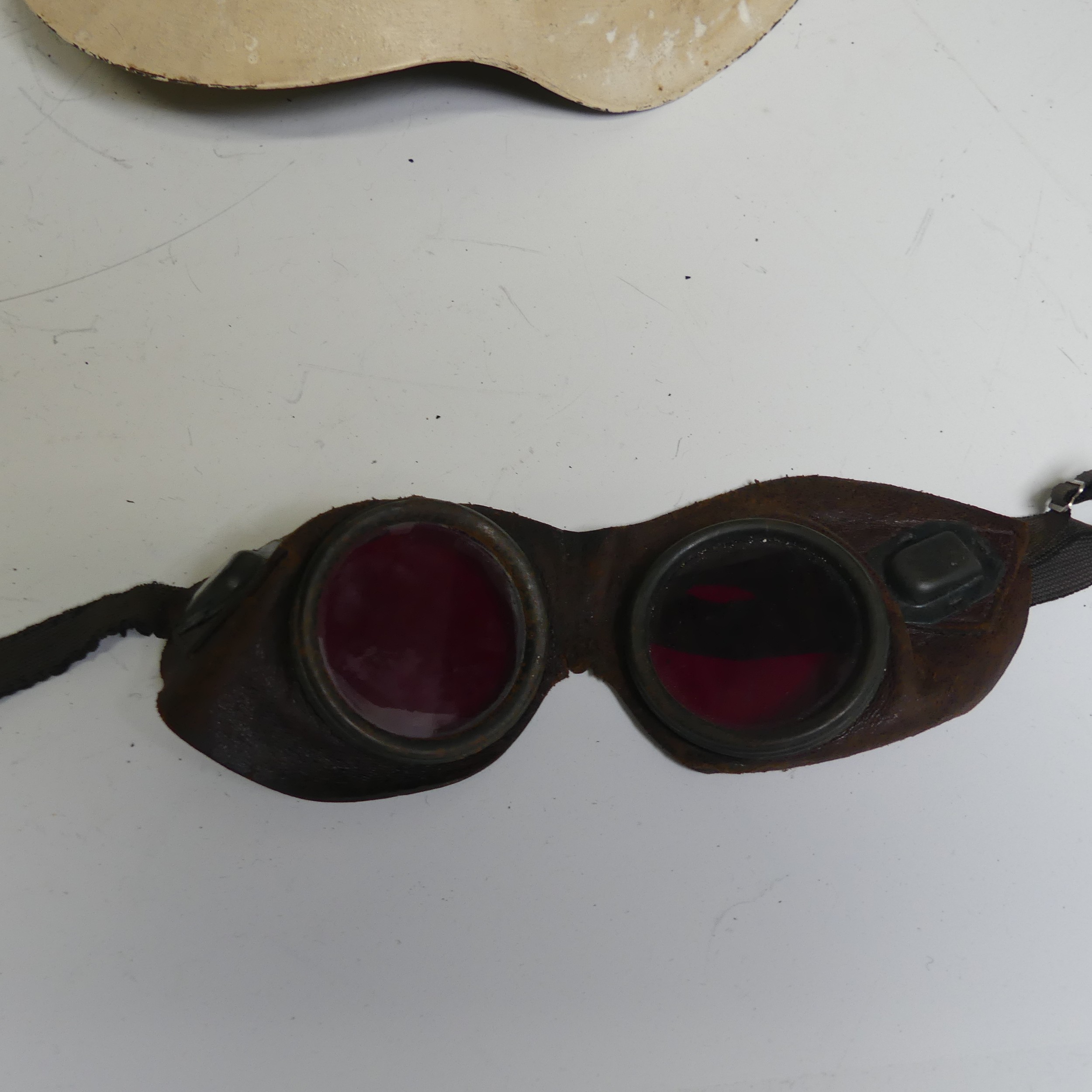 A group of six WW2 period and later military Helmets, including ;  A US 1970s helmet headband - Image 4 of 13