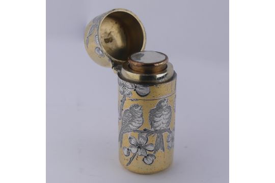 Sampson Mordan; A Victorian silver gilt Scent Bottle, hallmarked London 1881, decorated with three - Image 3 of 8