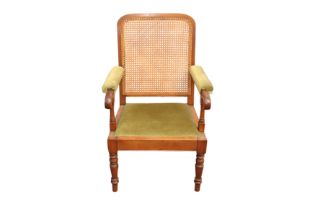 A 19TH CENTURY MAHOGANY ADJUSTABLE ARMCHAIR