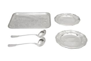 A GROUP OF FIVE ITEMS OF CHRISTOFLE SILVER PLATE