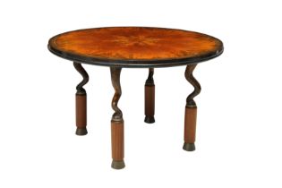 MICHAEL KEMP (BRITISH); A CONTEMPORARY BESPOKE SEQUOIA CIRCULAR TABLE