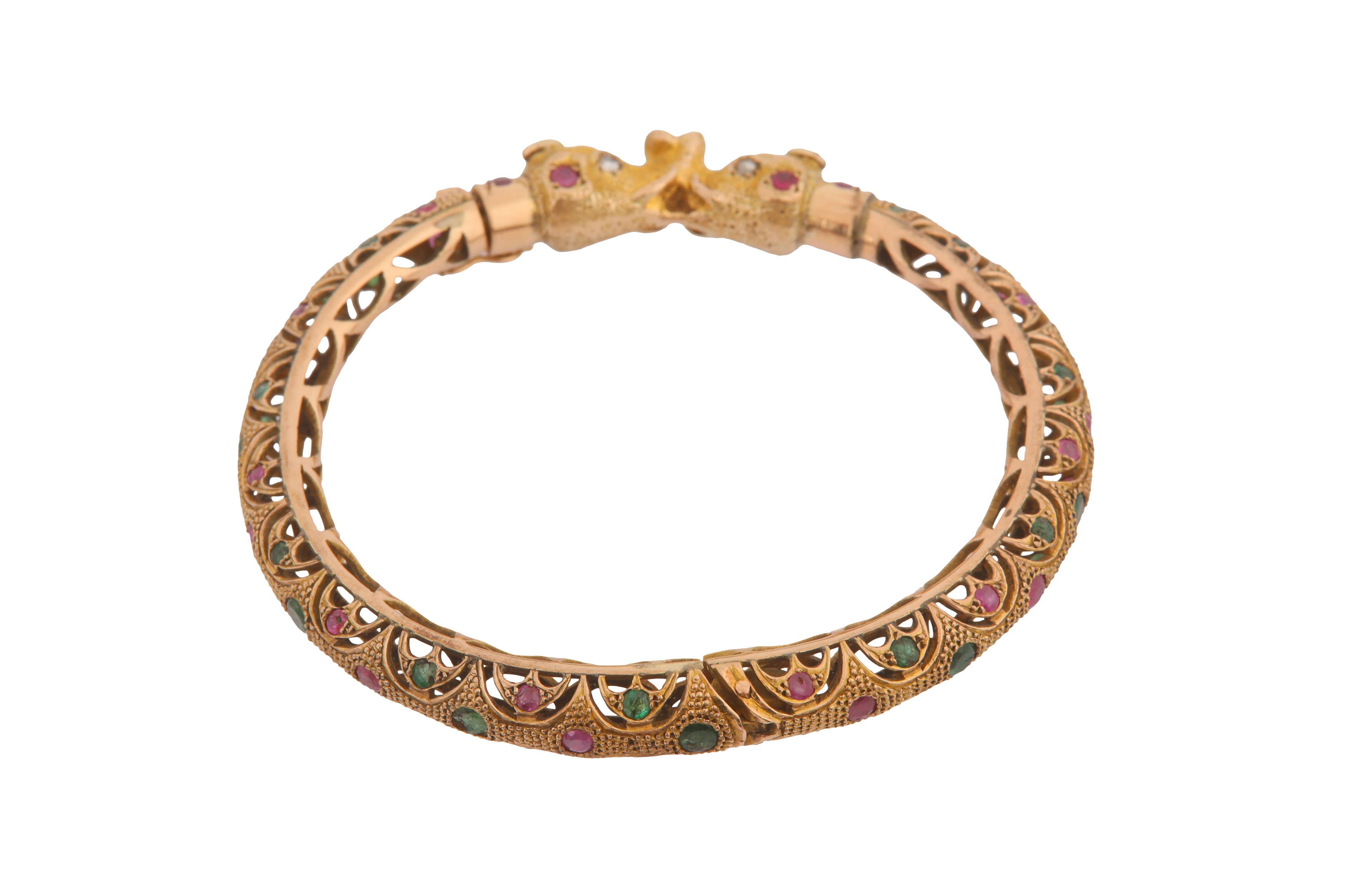 A RUBY AND EMERALD BANGLE - Image 2 of 2