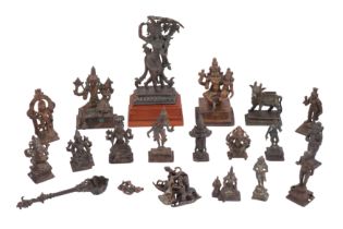 A MISCELLANEOUS GROUP OF BRONZE HINDU AND BUDDHIST STATUETTES