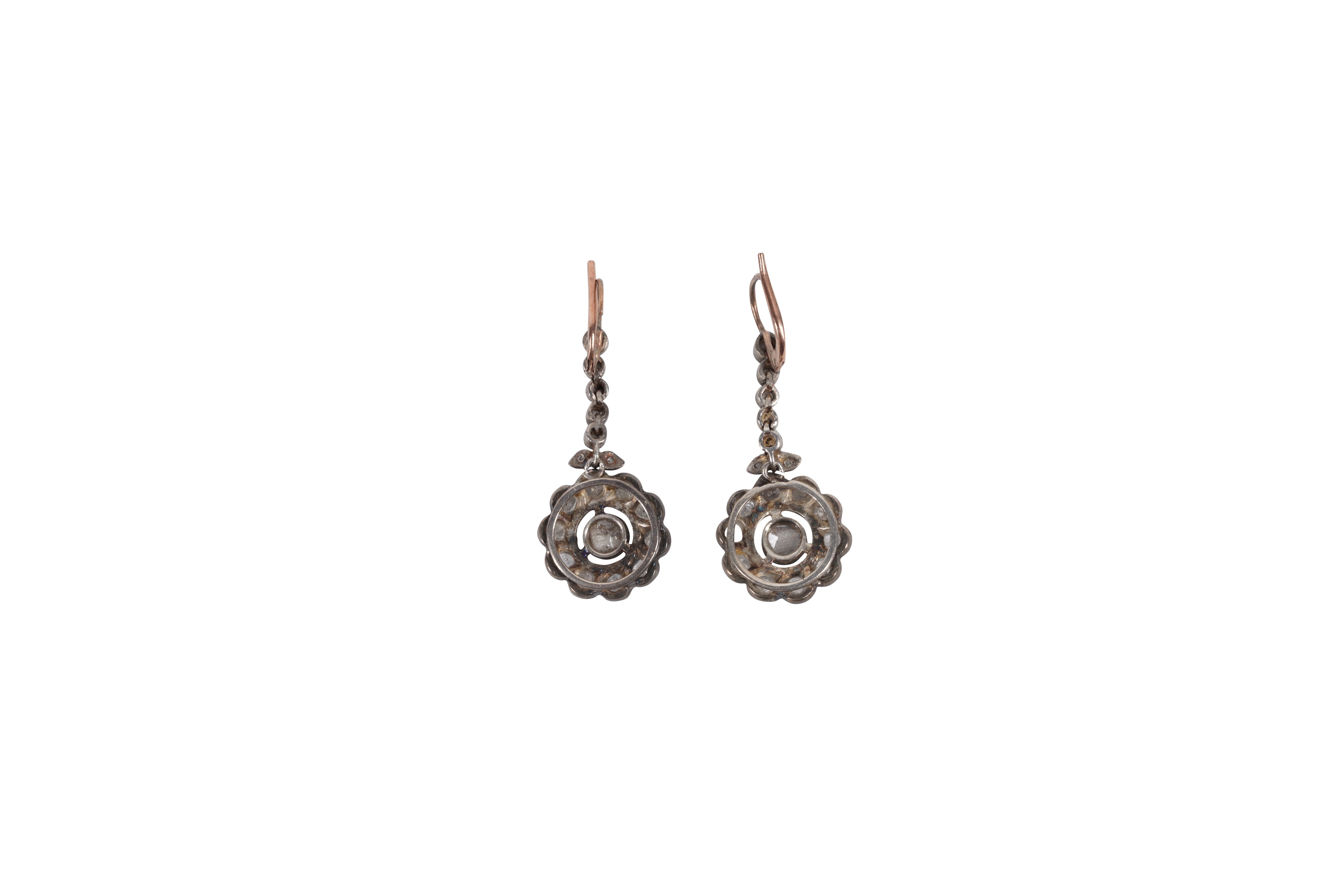 A PAIR OF DIAMOND DROP EARRINGS - Image 2 of 2