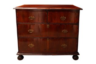 A WALNUT CHEST, EARLY 18TH CENTURY