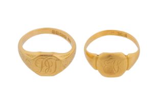TWO SIGNET RINGS