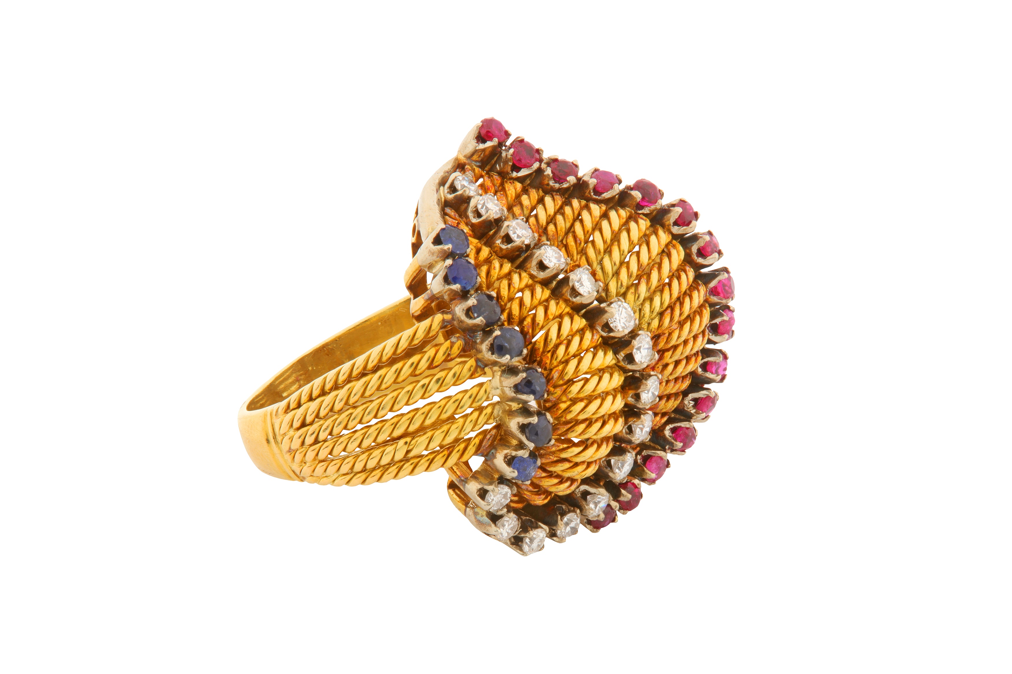 A DIAMOND, RUBY AND SAPPHIRE RING - Image 3 of 5