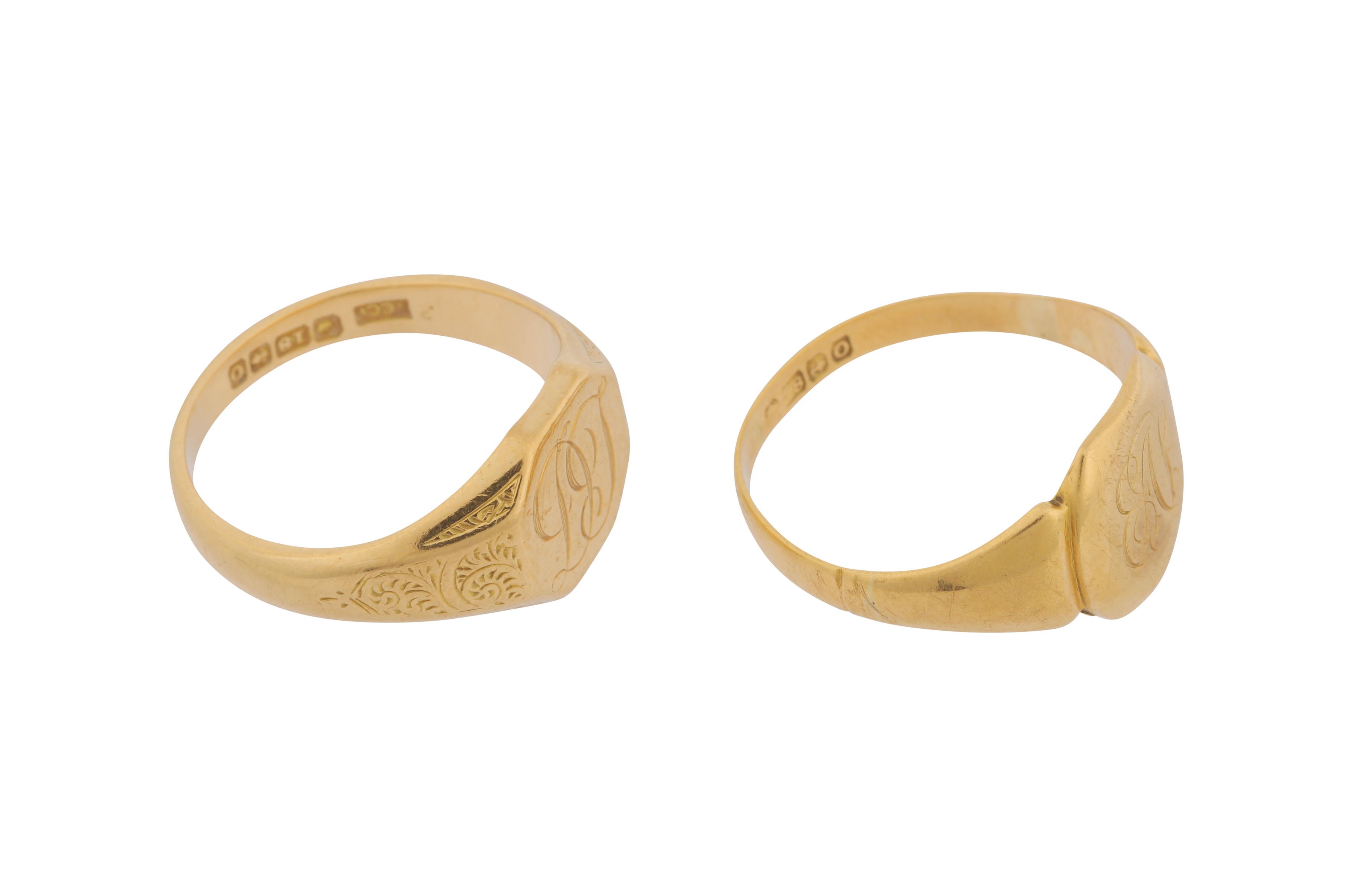 TWO SIGNET RINGS - Image 2 of 2