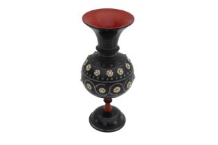 A NORTH INDIAN HOSHIARPUR TURNED ROSEWOOD VASE, MID TO LATE 19TH CENTURY