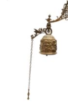 A GERMAN WALL MOUNTED ORMOLU BELL, LATE 19TH CENTURY