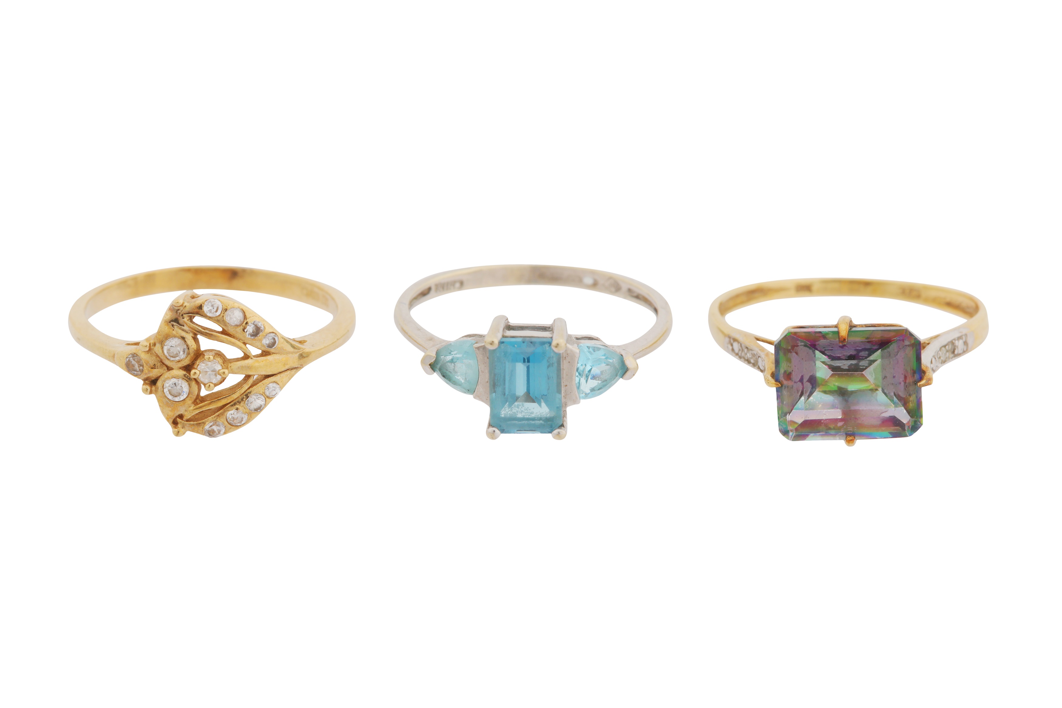 THREE GEM SET RINGS