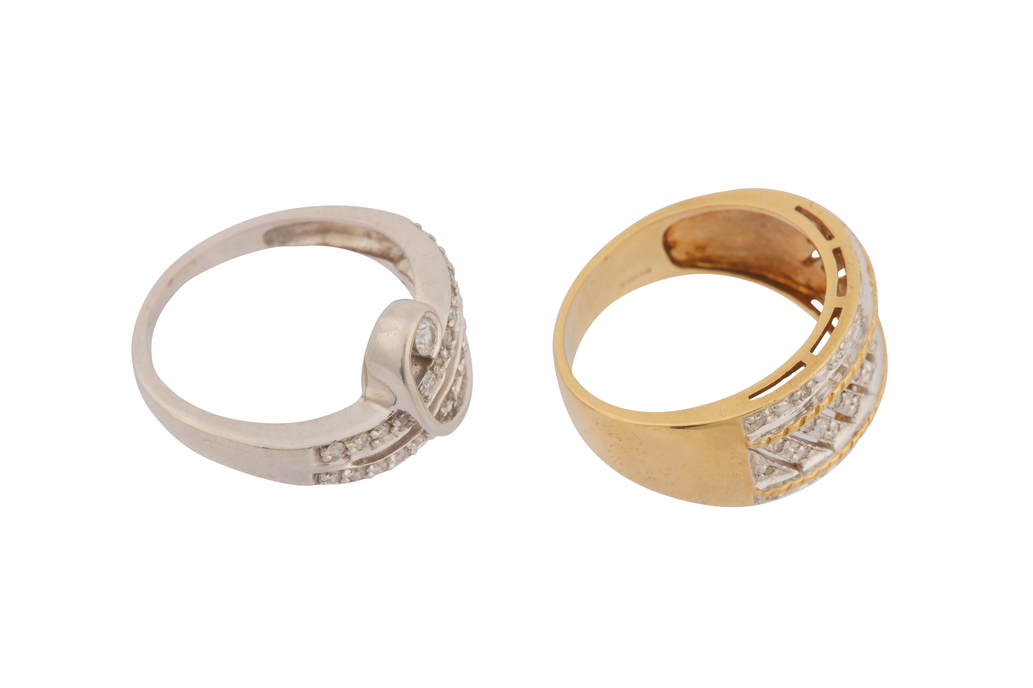 TWO 9CT GOLD DIAMOND RINGS - Image 2 of 2