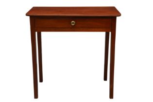 A GEORGE III STYLE MAHOGANY SINGLE DRAWER SIDE TABLE