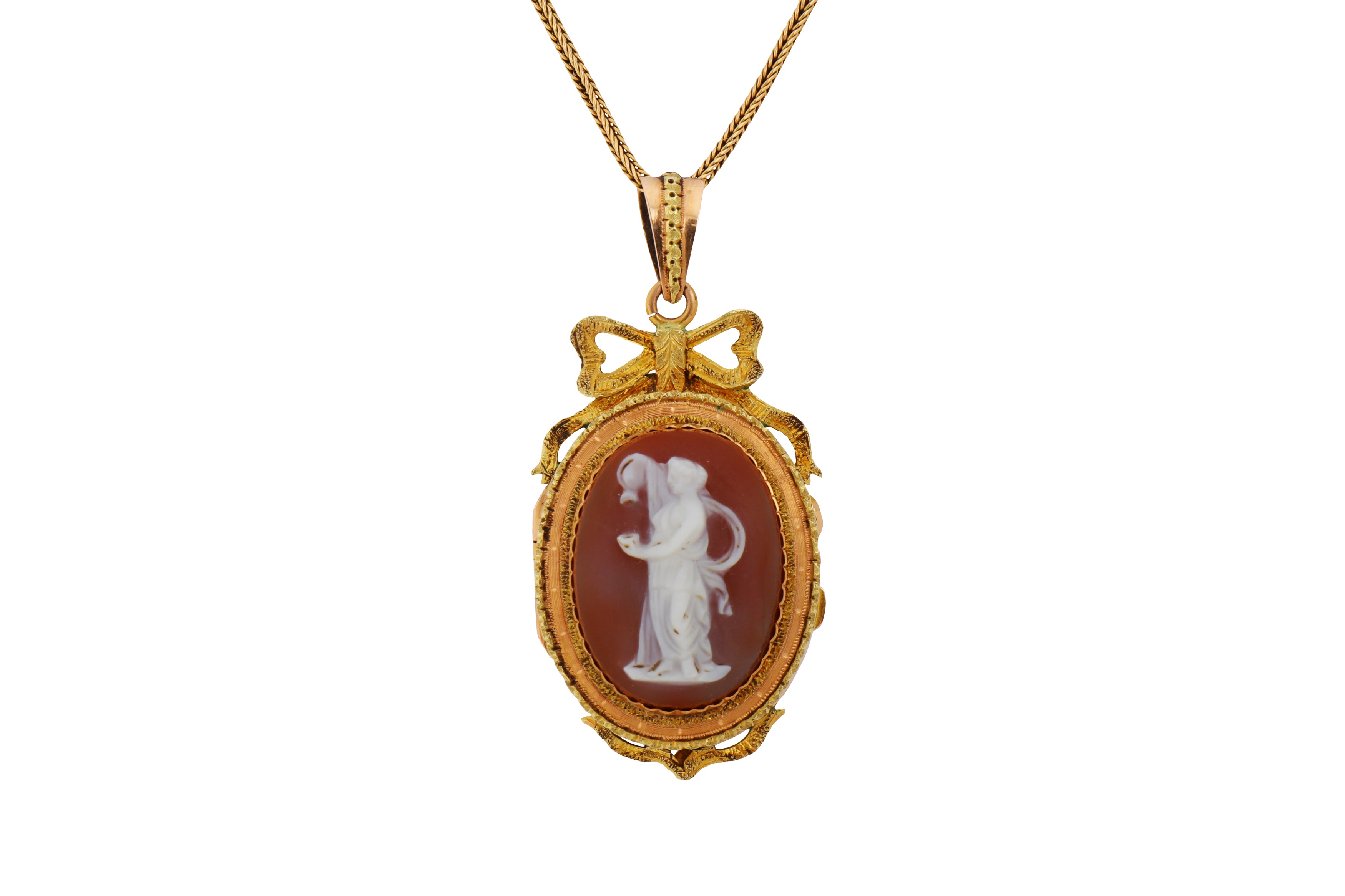 A CAMEO LOCKET AND CHAIN