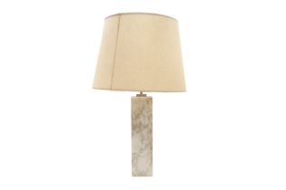 A WHITE MARBLE TABLE LAMP
