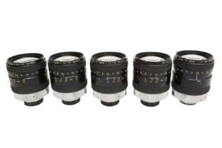 Five 50mm f1.3 C Mount Cine Lenses.