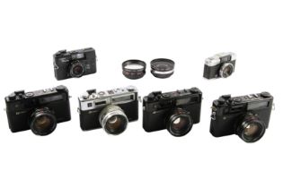 Four Yashica Electro 35 Cameras & Other Cameras.